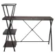 Стол на металлокаркасе BRABIX LOFT CD-004, 1200х535х1110 мм, 3 полки, цвет морёный дуб, 641218. Фото товара с разных ракурсов.